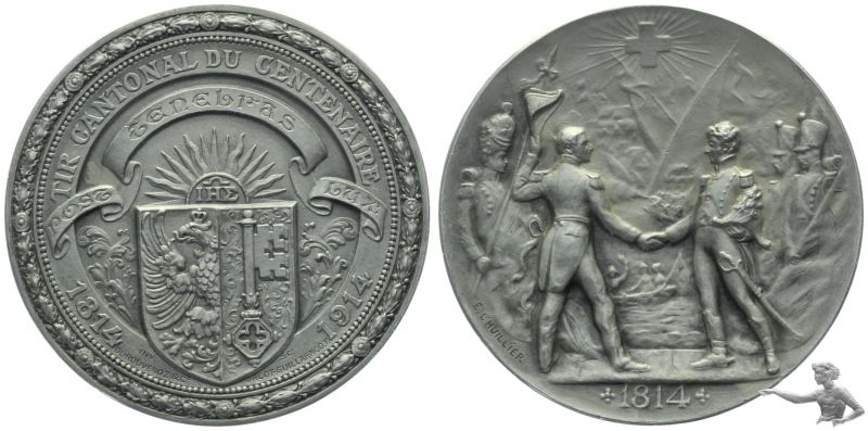 1914 Genf Tir cantonal du centenaire Schützenmedaille